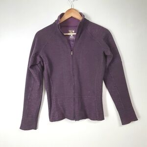 Mountain Hardwear wool blend sweater purple zip lightweight jacket women small